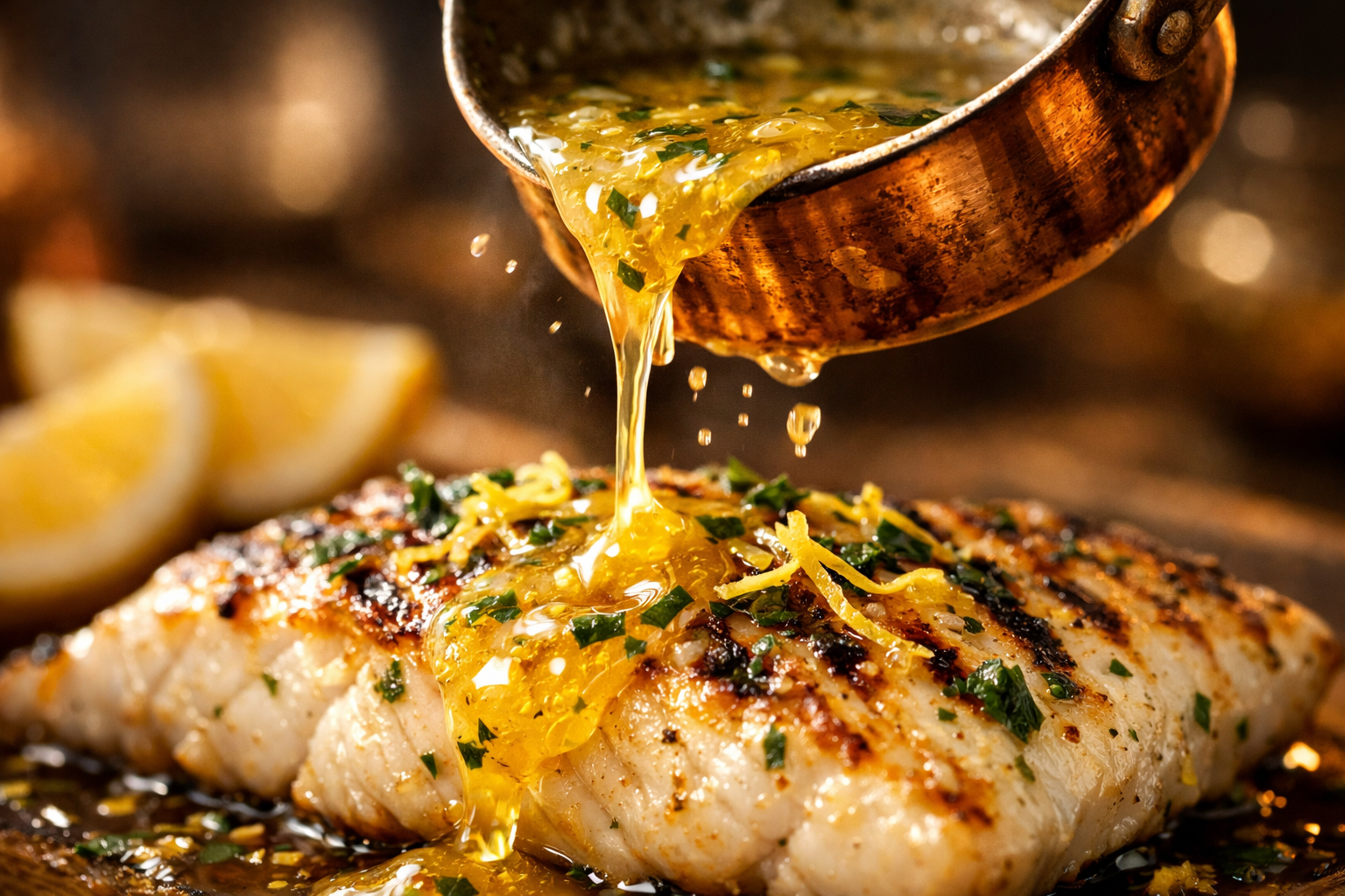 Balık için limonlu tereyağı sosu